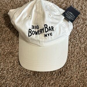 Never worn white hat with 310 Bowery Bar